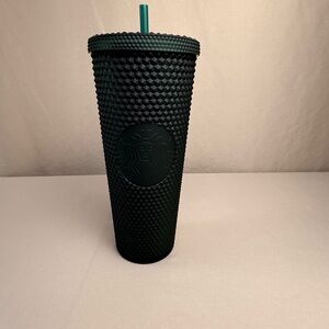 Starbucks Dark Green Studded Tumbler with Straw